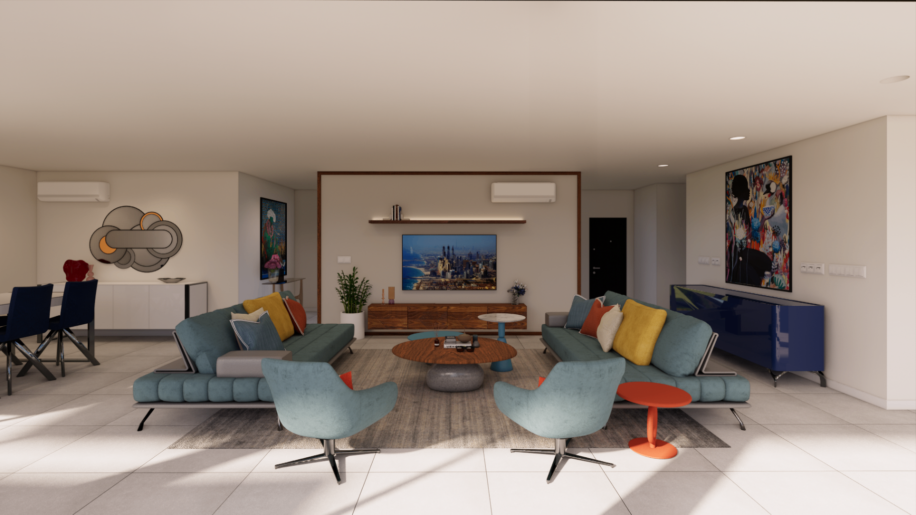 Villa Kong living room render